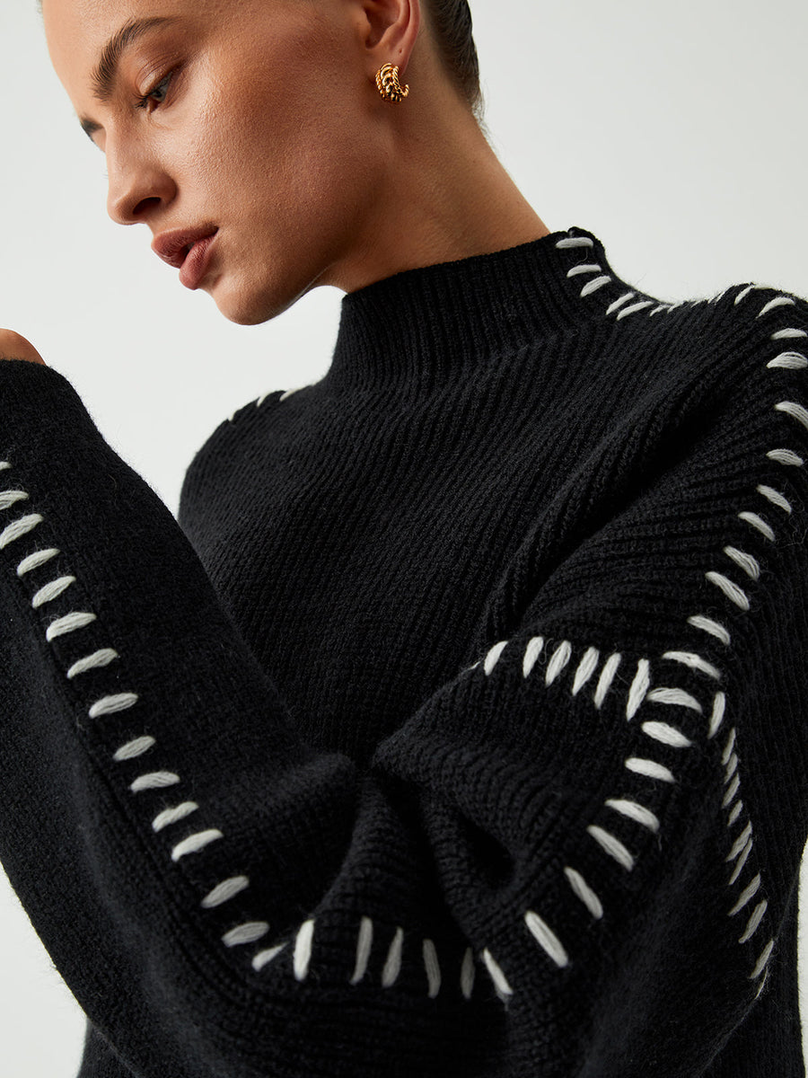 Alma - Oversized Mock Neck Sweater