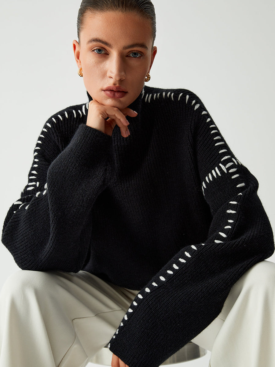 Alma - Oversized Mock Neck Sweater