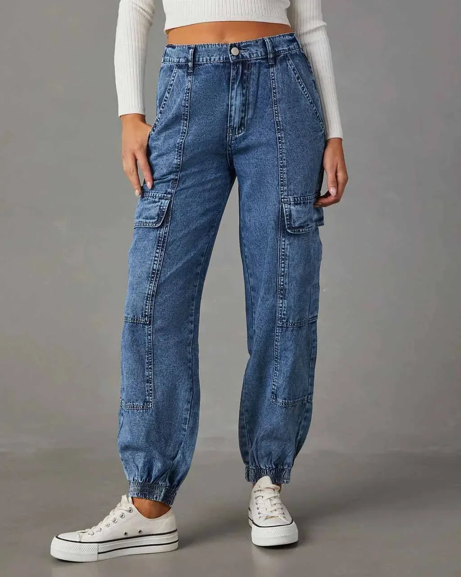 Emily - High Waisted Cargo Jeans