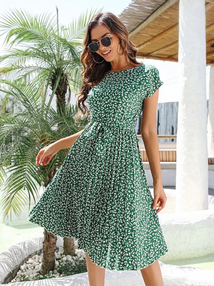 Emilia - Floral High Waist Dress