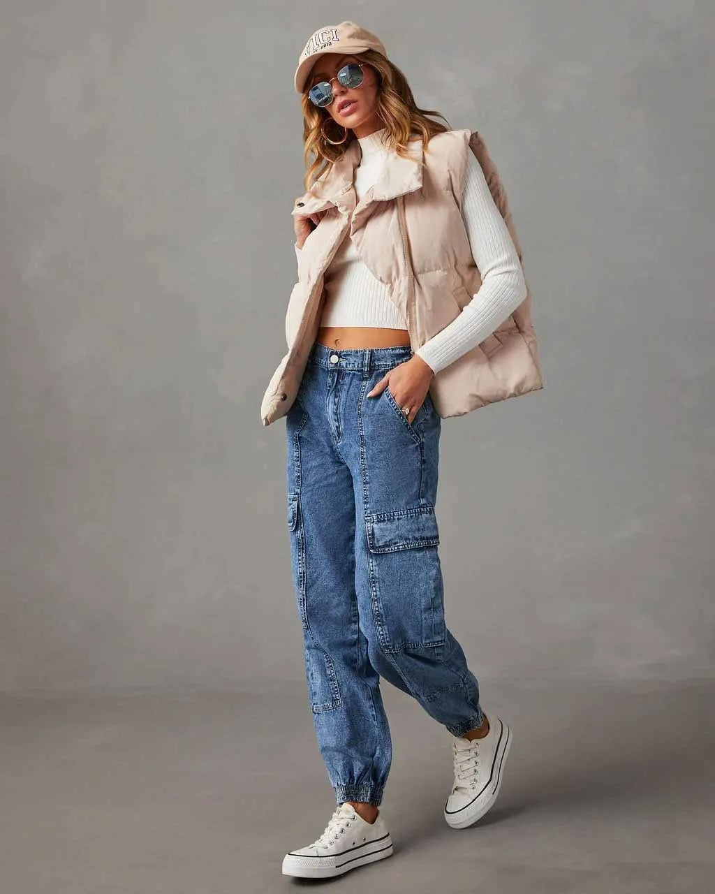 Emily - High Waisted Cargo Jeans