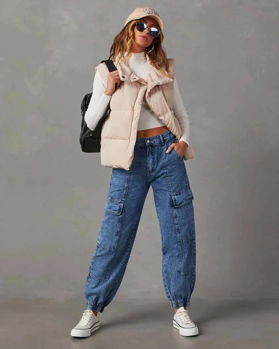 Emily - High Waisted Cargo Jeans