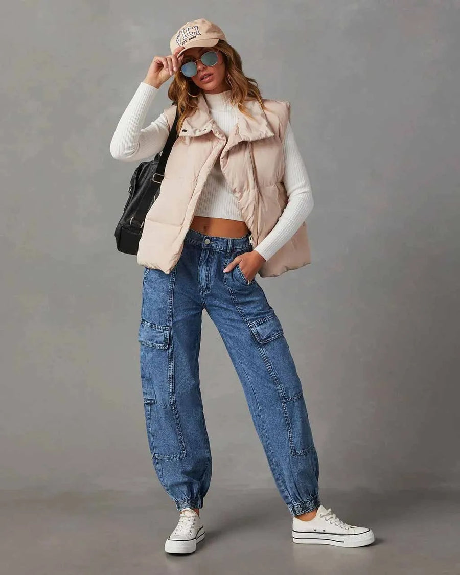 Emily - High Waisted Cargo Jeans