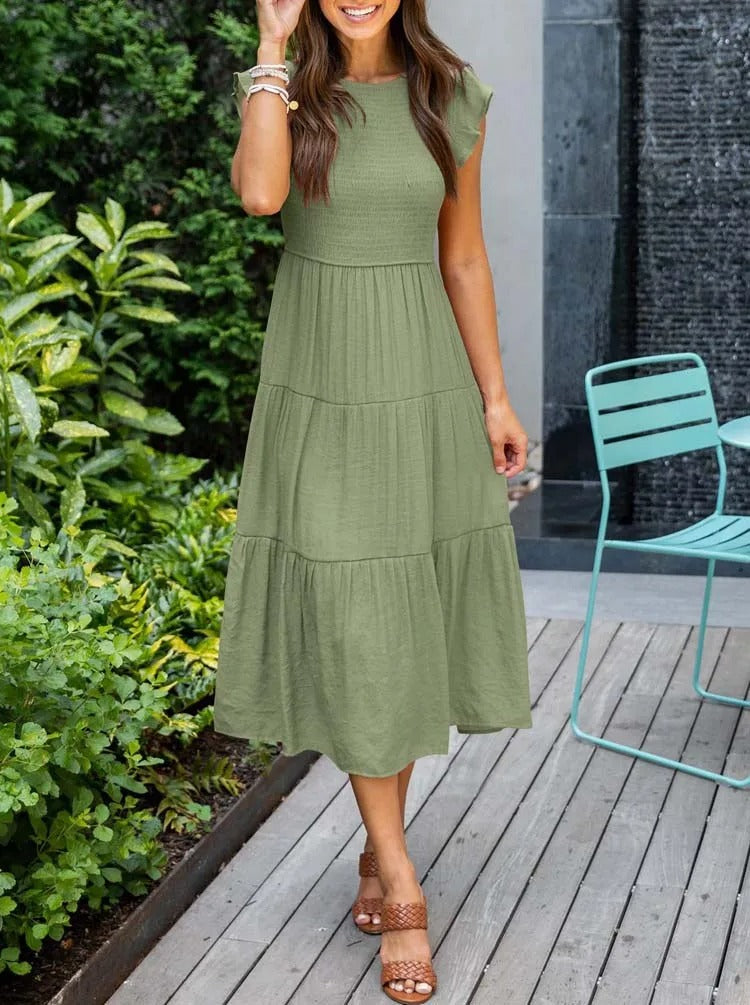 Green maxi 2025 summer dress