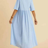 WILMA - COTTON CASUAL O-NECK DRESS