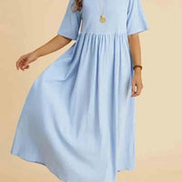 WILMA - COTTON CASUAL O-NECK DRESS