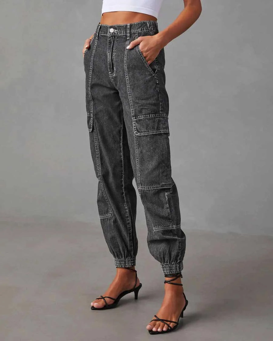 Emily - High Waisted Cargo Jeans