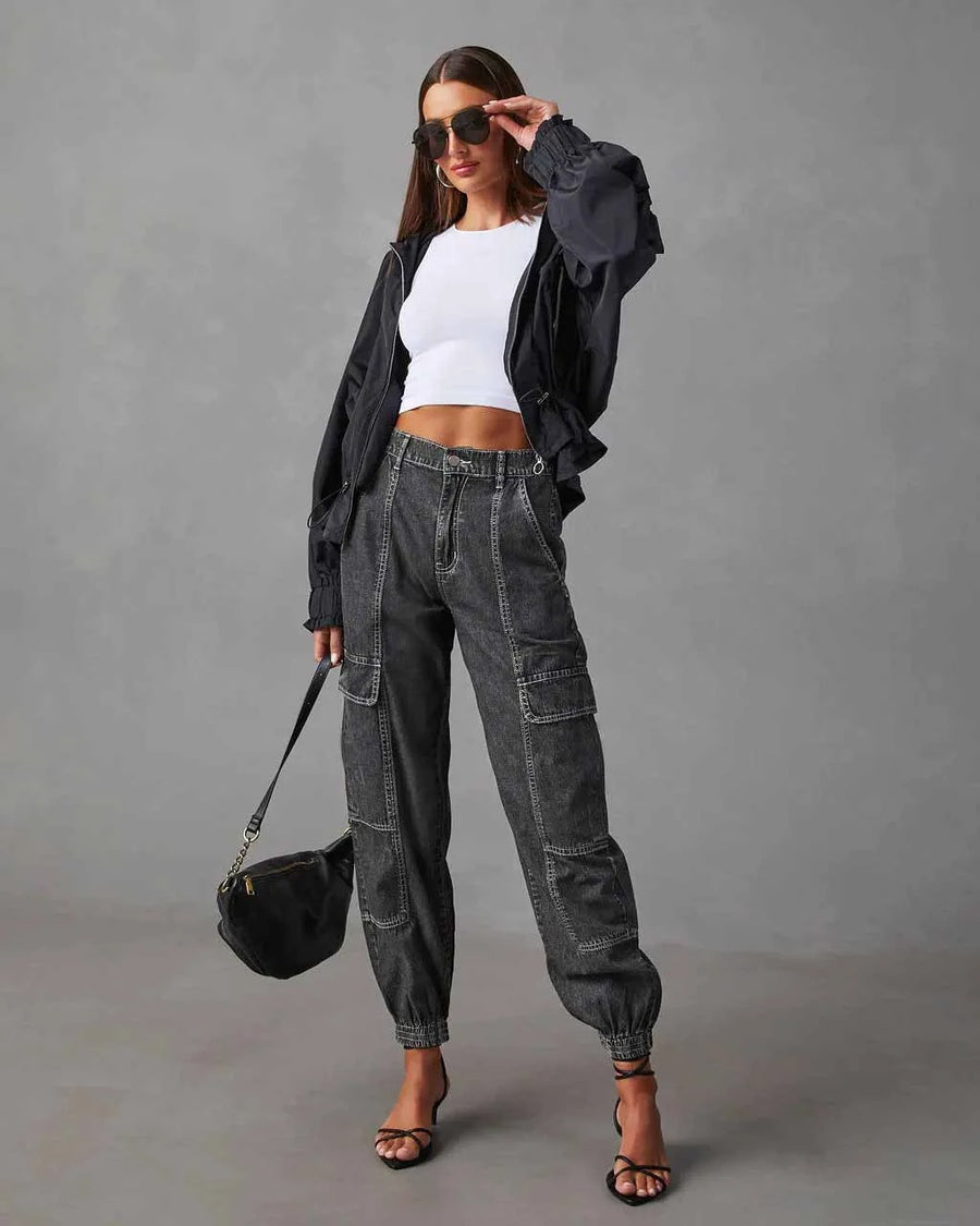 Emily - High Waisted Cargo Jeans