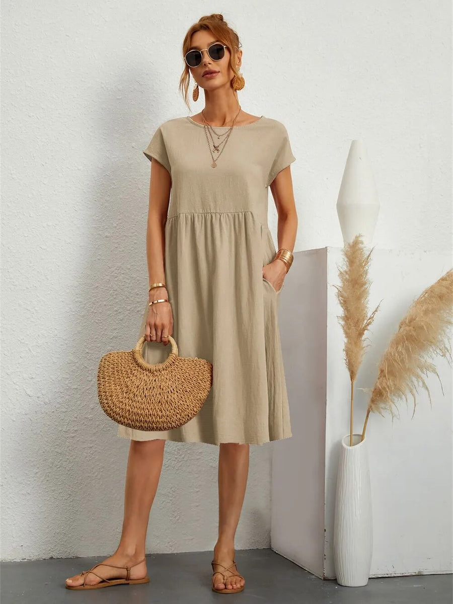 MILLA - O-NECK CASUAL SUMMER LOOSE FIT DRESS