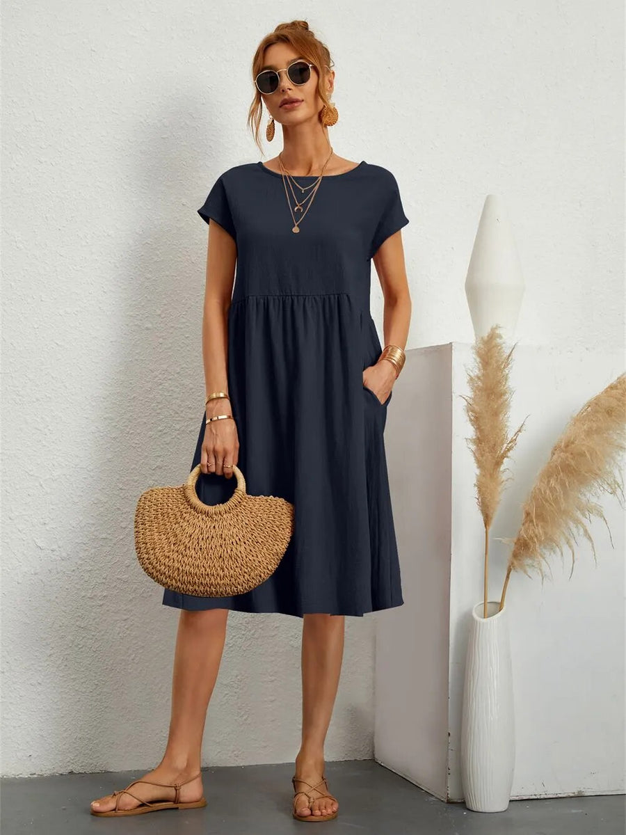 MILLA - O-NECK CASUAL SUMMER LOOSE FIT DRESS