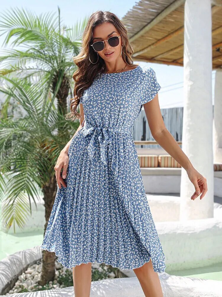 Emilia - Floral High Waist Dress